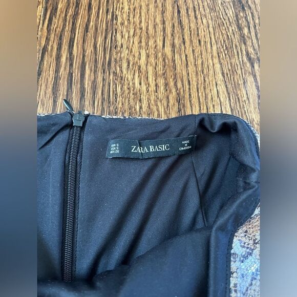 Zara size small Snake Print Gold Sequin Mini Ruched Micro Skirt - Picture 6 of 6